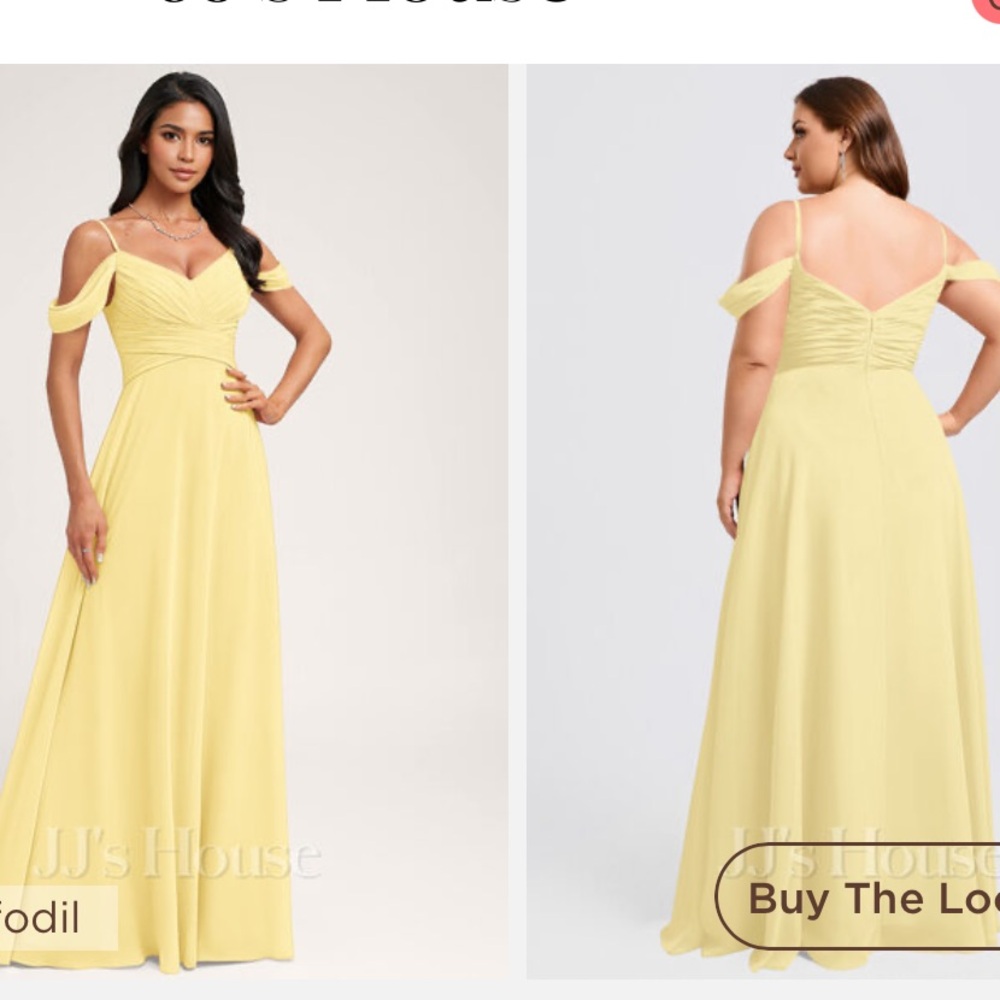 JJs House daffodil yellow chiffon long Dress